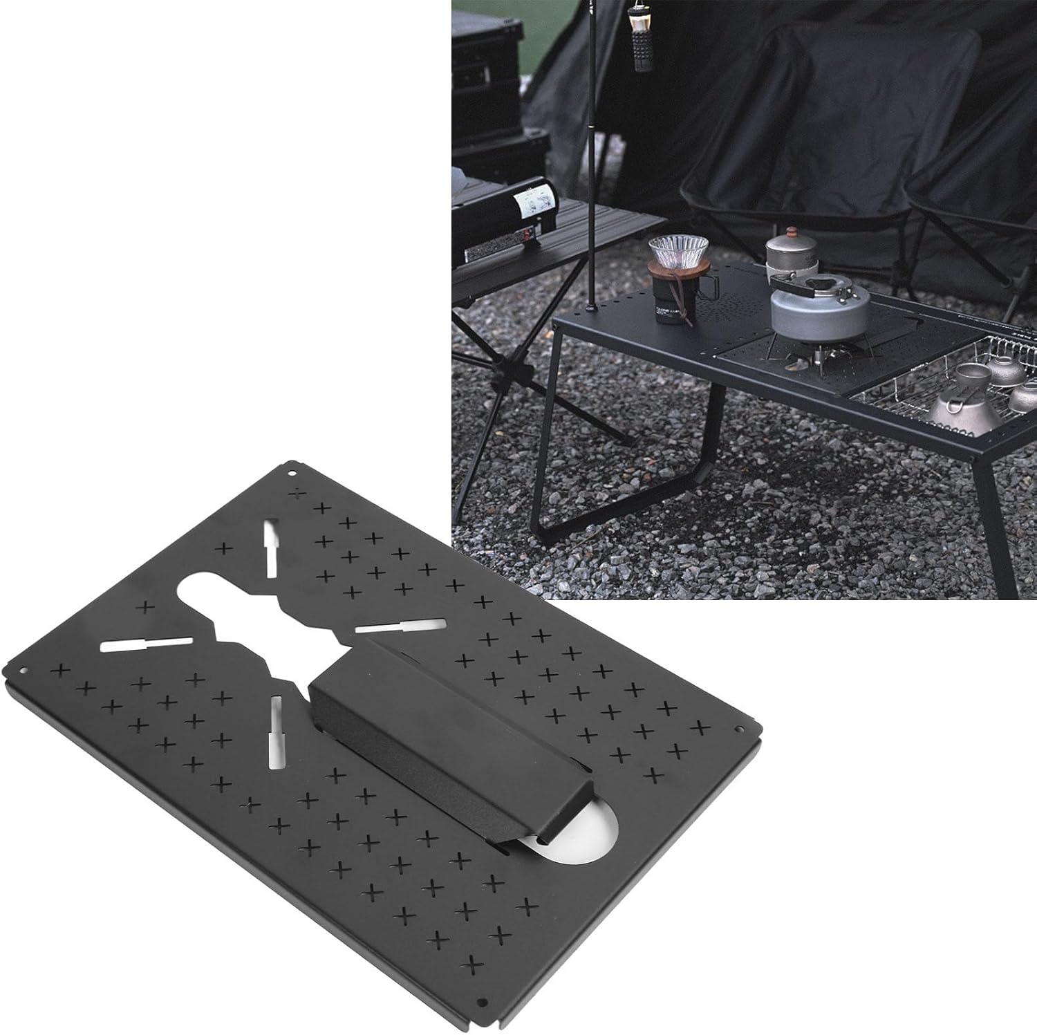 Spider Stove Special Table Board, IGT Series Outdoor Camping Table Board, Stainless Steel Spider Stove Table Top with Good Compatibility for Cooking and Tea Making, Durable Lightwe