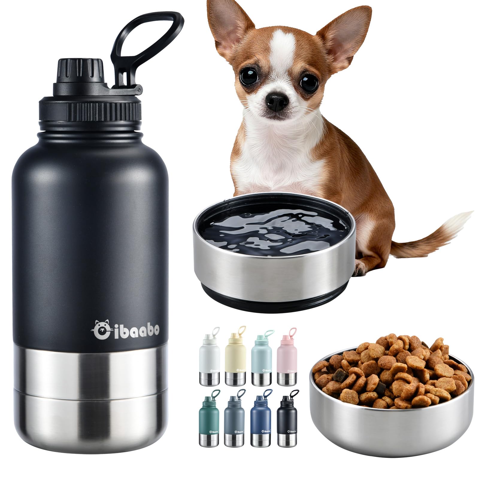 Pet Supplies : Cibaabo Insulated Dog Water Bottle with 2 Bowls