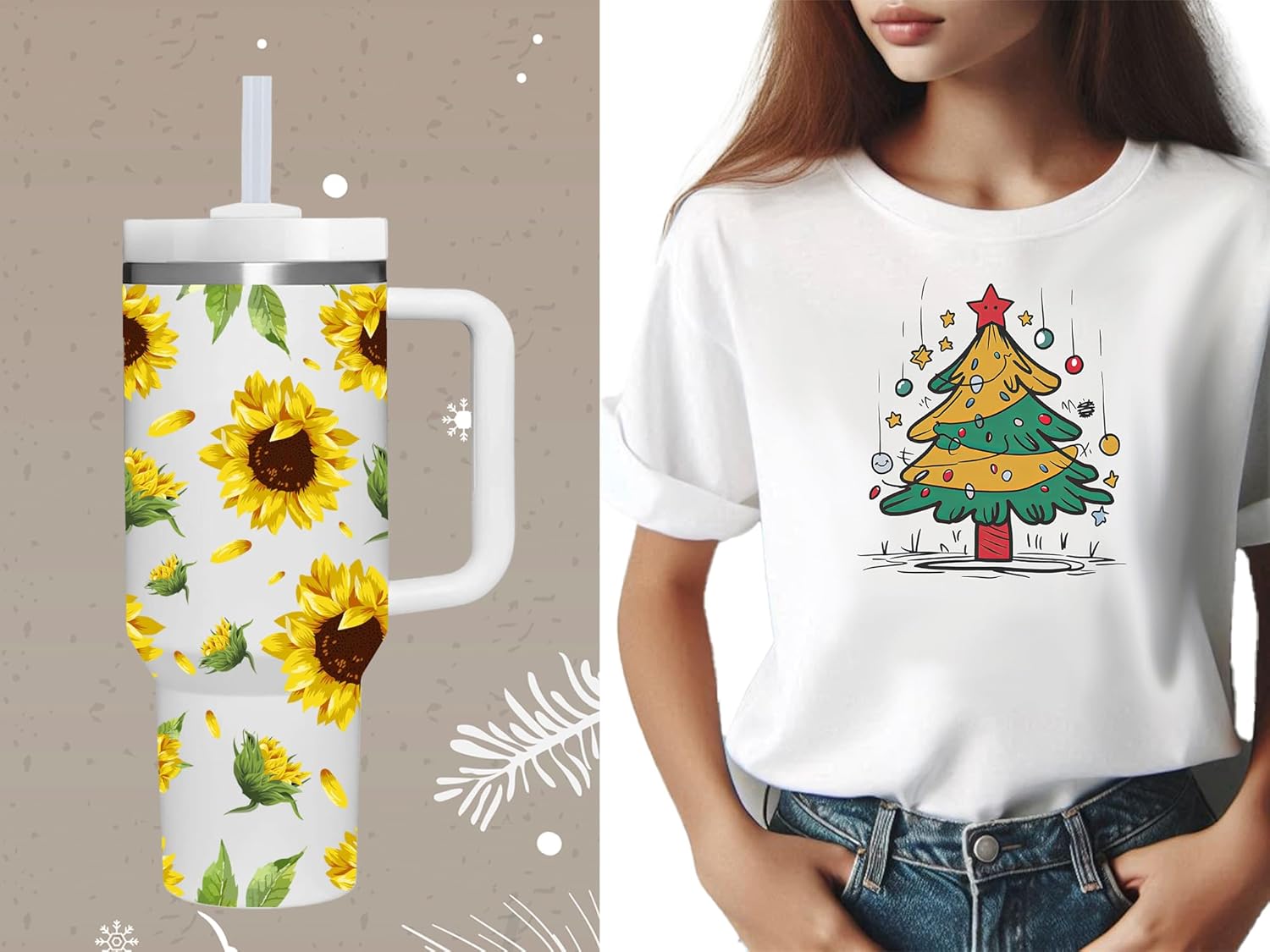 AMZUShome 40 OZ Sunflower Tumbler with Handle.Sunflower Lover Gifts.Unique Birthday Christmas Gifts for Sunflower Lover.Personalized 40 OZ Sunflowers Tumbler Gifts for Women Men. - Image 6