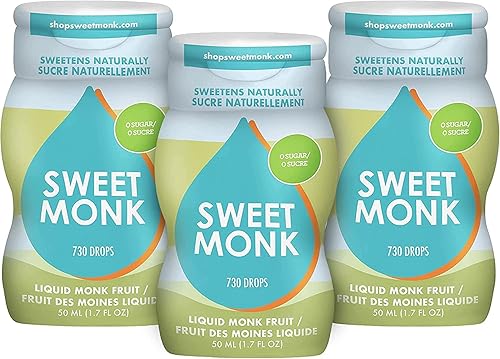SweetMonk 100 % puro edulcorante de fruta de monje original, sustituto de azúcar líquido, 1.7 onzas, extracto de fruta de monje sin agua, gotas de