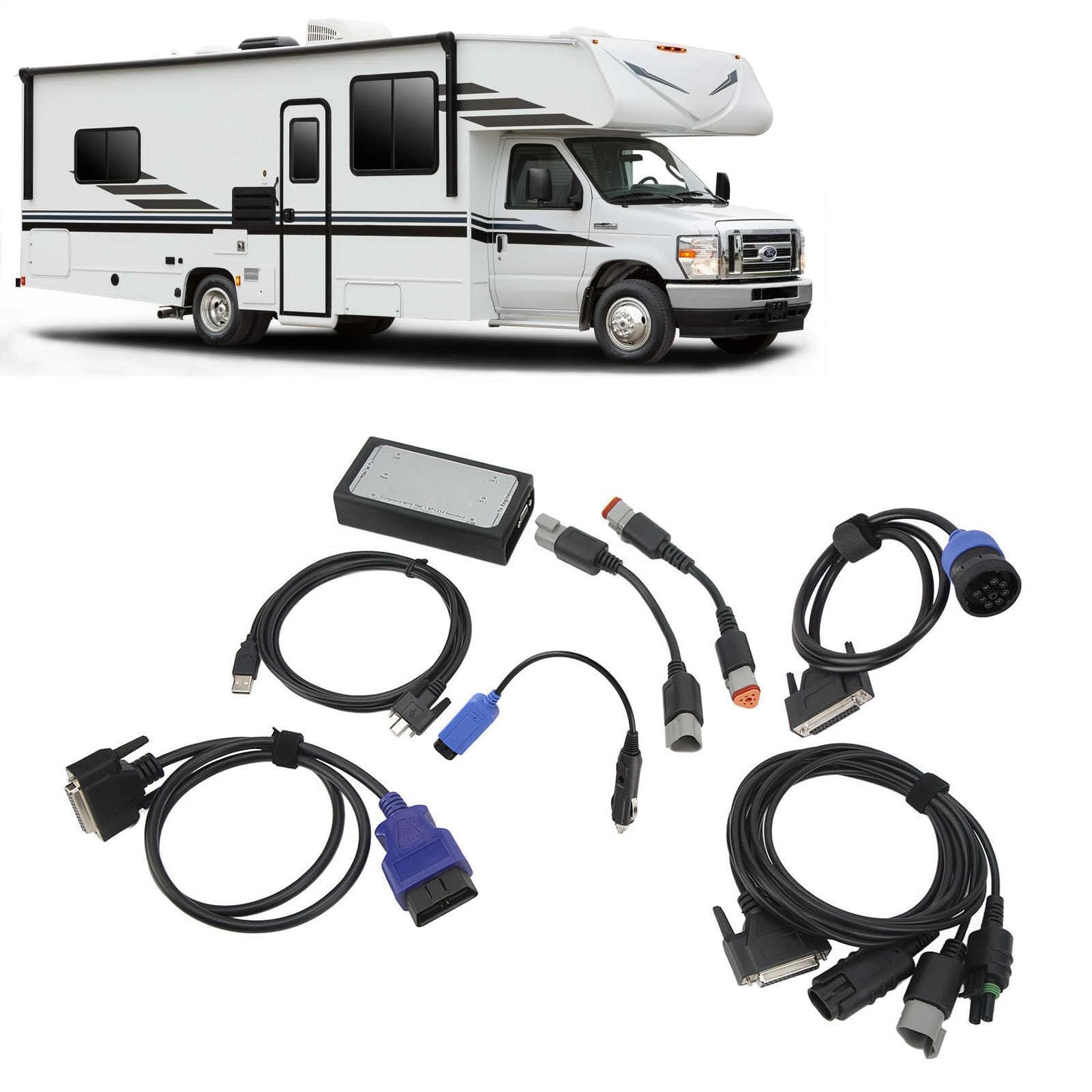 Kit Adattatore Collegamento Dati in Linea 6, Sostituzione Strumento Diagnostico Strumento Diagnostico Scanner per Camion per Impieghi Gravosi per Motore (con scatola portaoggetti)