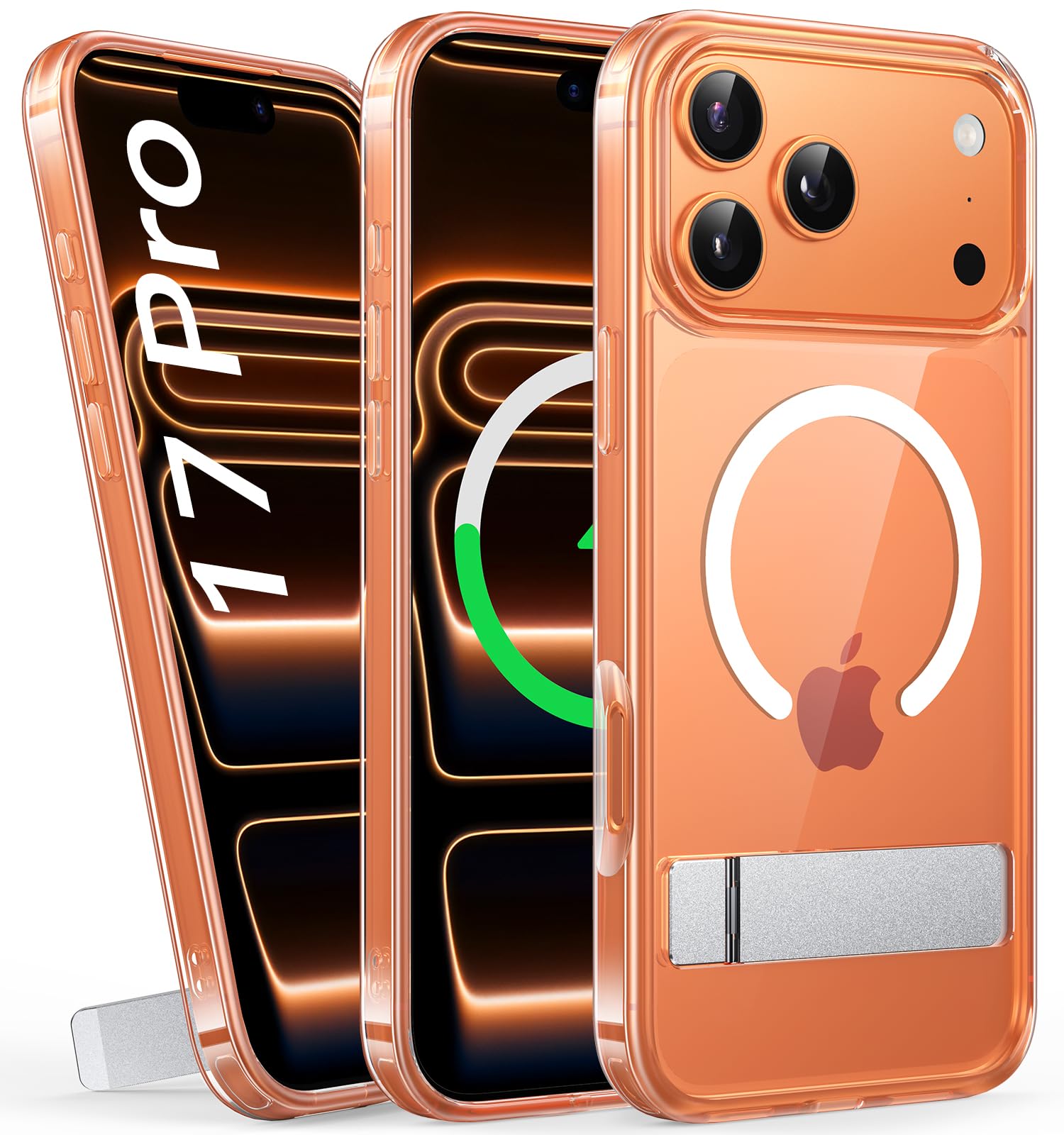 BXYJY Schutzhülle für iPhone Pro, magnetisch, mit Ständer, kompatibel mit MagSafe & kabellosem Laden, Militärqualität, stoßfest, transparent, schlank, dünn, harte Schutzhülle für iPhone Pro
