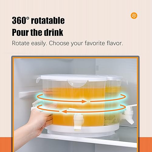 Miniatura 8 de MANMAOHE Dispensador de bebidas de plástico blanco 4 en 1 con 4 espigas, dispensador de bebidas desmontable de 5.5 litros, frigorífico, dispensador