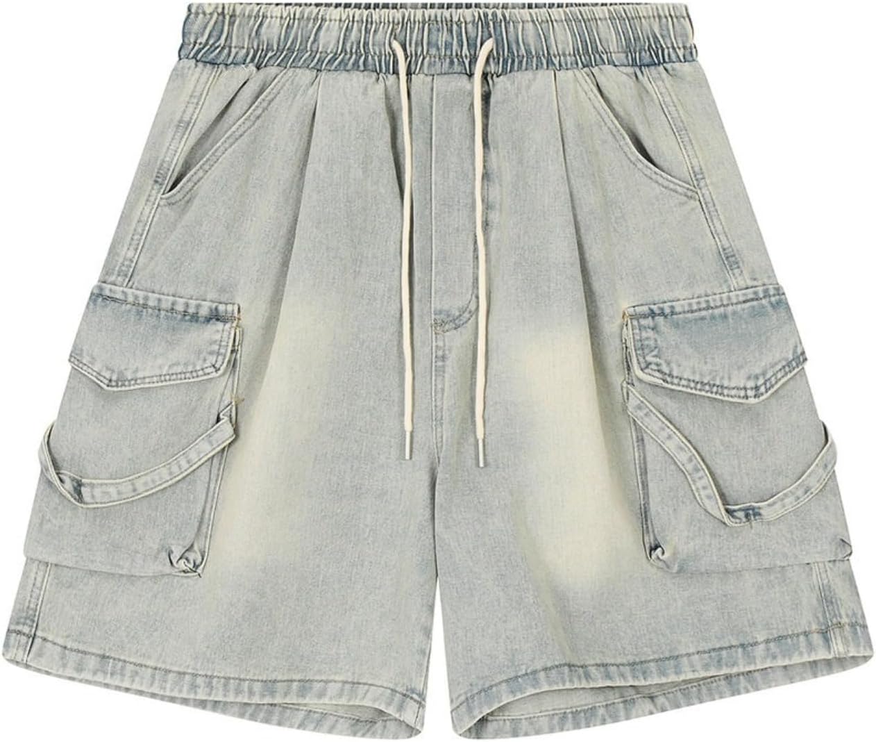 AOPEZIA Dames Jorts Baggy Jeans, Jorts Mid Low Waist, Denim Shorts Y2K Zomer Korte Hotpants Streetwear(XS