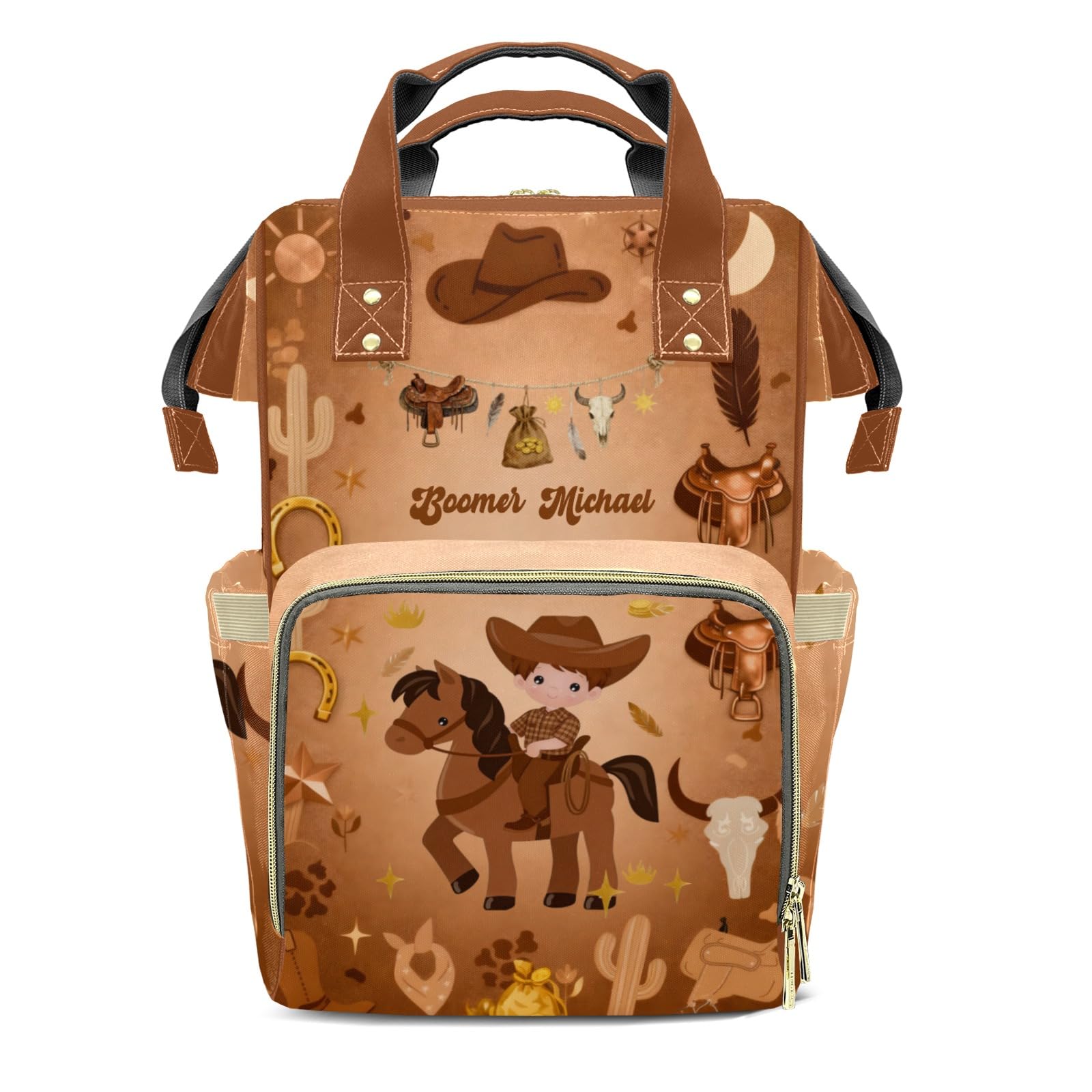 Custom Cowboy Diaper Bag Backpack Gift Cowboy Western Life Wild Cowgirl Multifunction Travel Backpack Nappy Bag Daypack