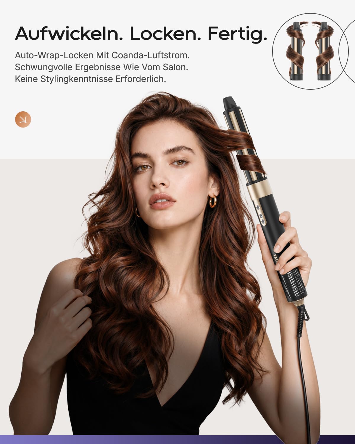 6 in 1 Hairstyler, Ionen Föhn, Lockenstab Automatisch, Ohne Extreme Hitze