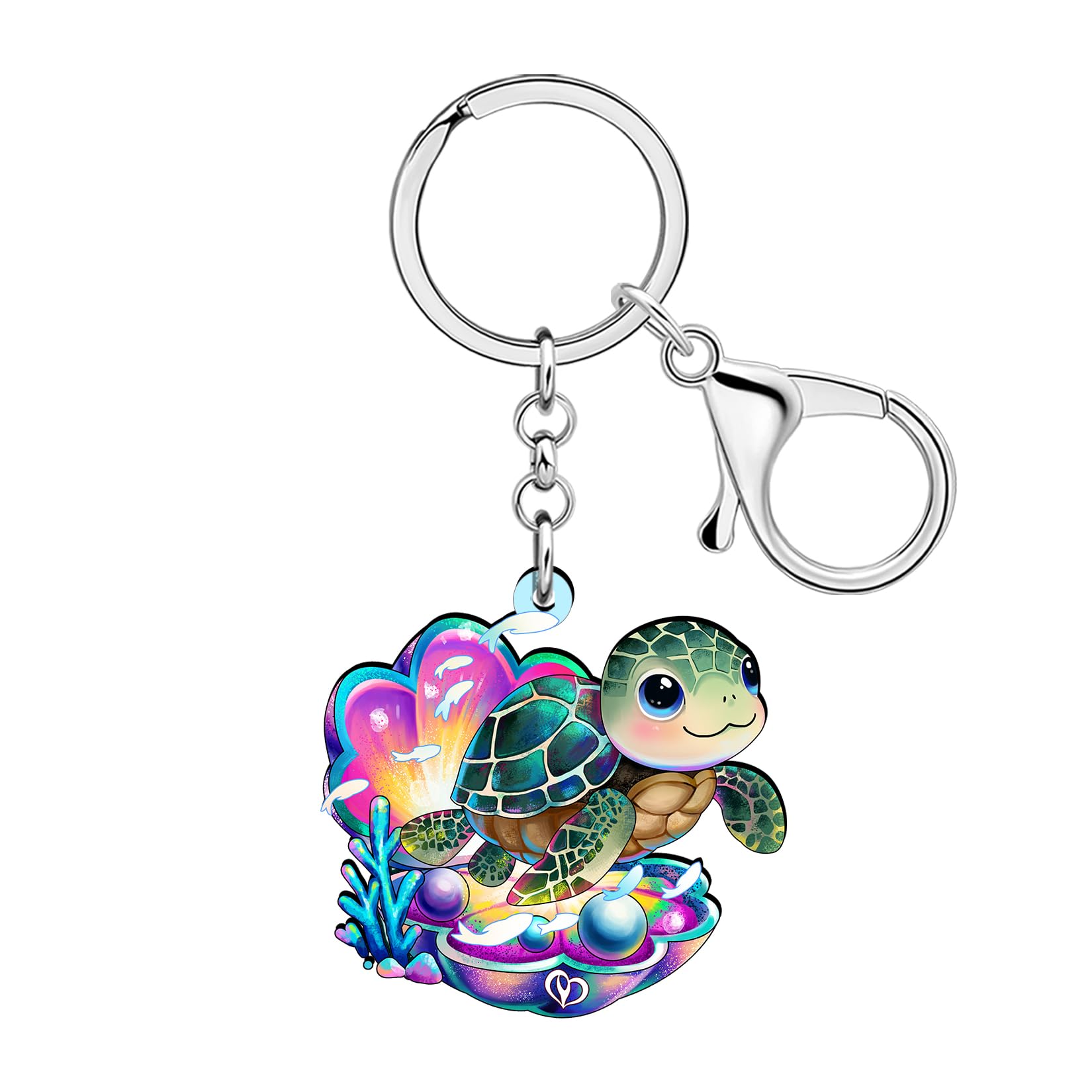 Portachiavi in Acrilico a Forma di Tartaruga Marina Accessori Regalo per gli Amanti degli Animali Marini Per Donne Ragazze e Bambini Ciondoli per Zaini e Borse