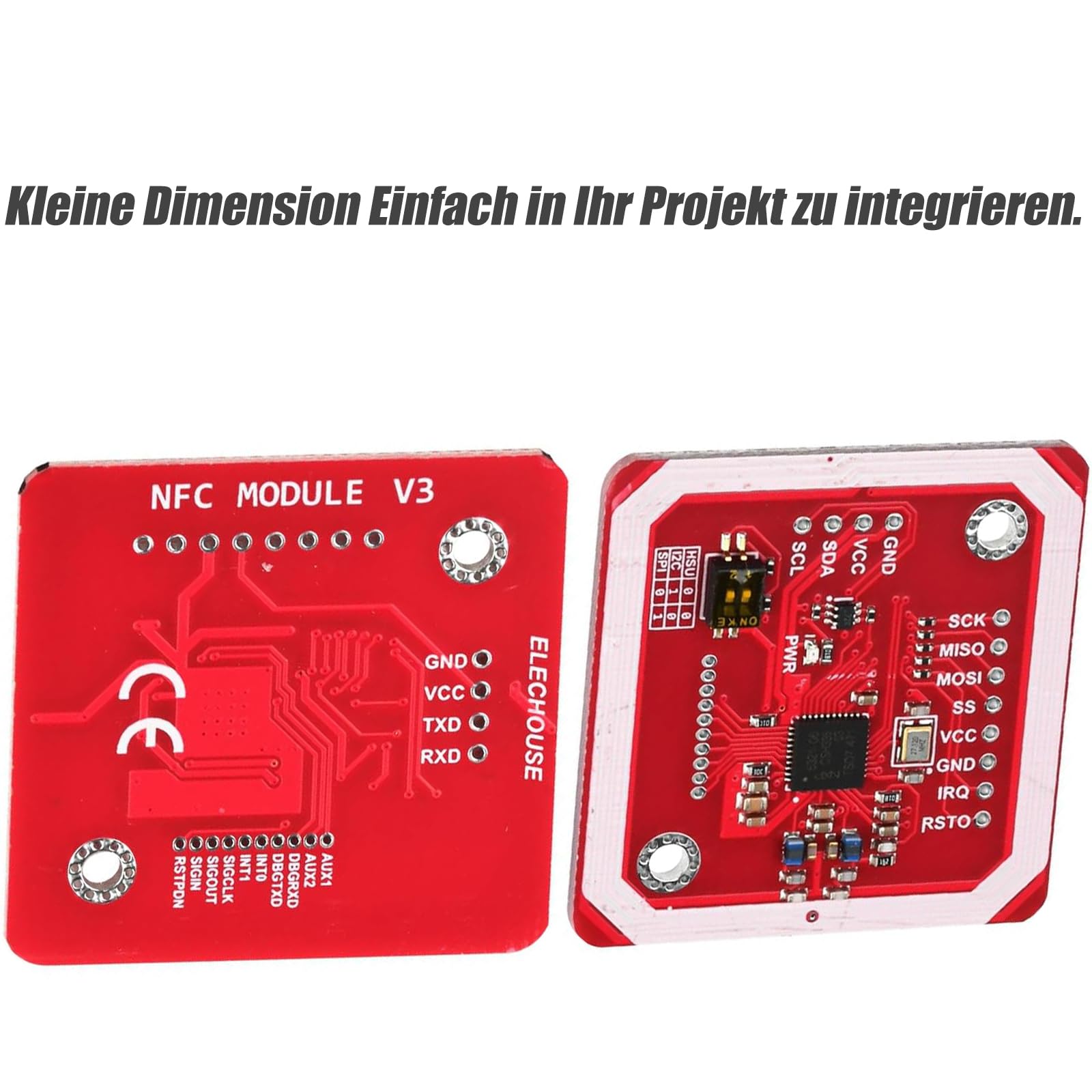GERUI Set di 2 moduli RFID PN532 NFC, V3 Kit Reader lettore di comunicazione vicino I2C SPI HSU