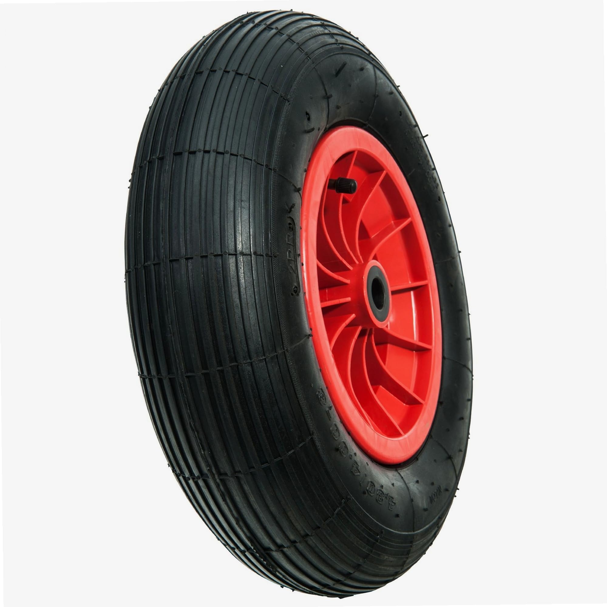 WERKA PRO Roue gonflable 16 pouces pour chariots, diables et remorques de jardin, durable et résistante avec roulements à rouleaux, dimensions 400x105 mm, alésage 25 mm, rouge.