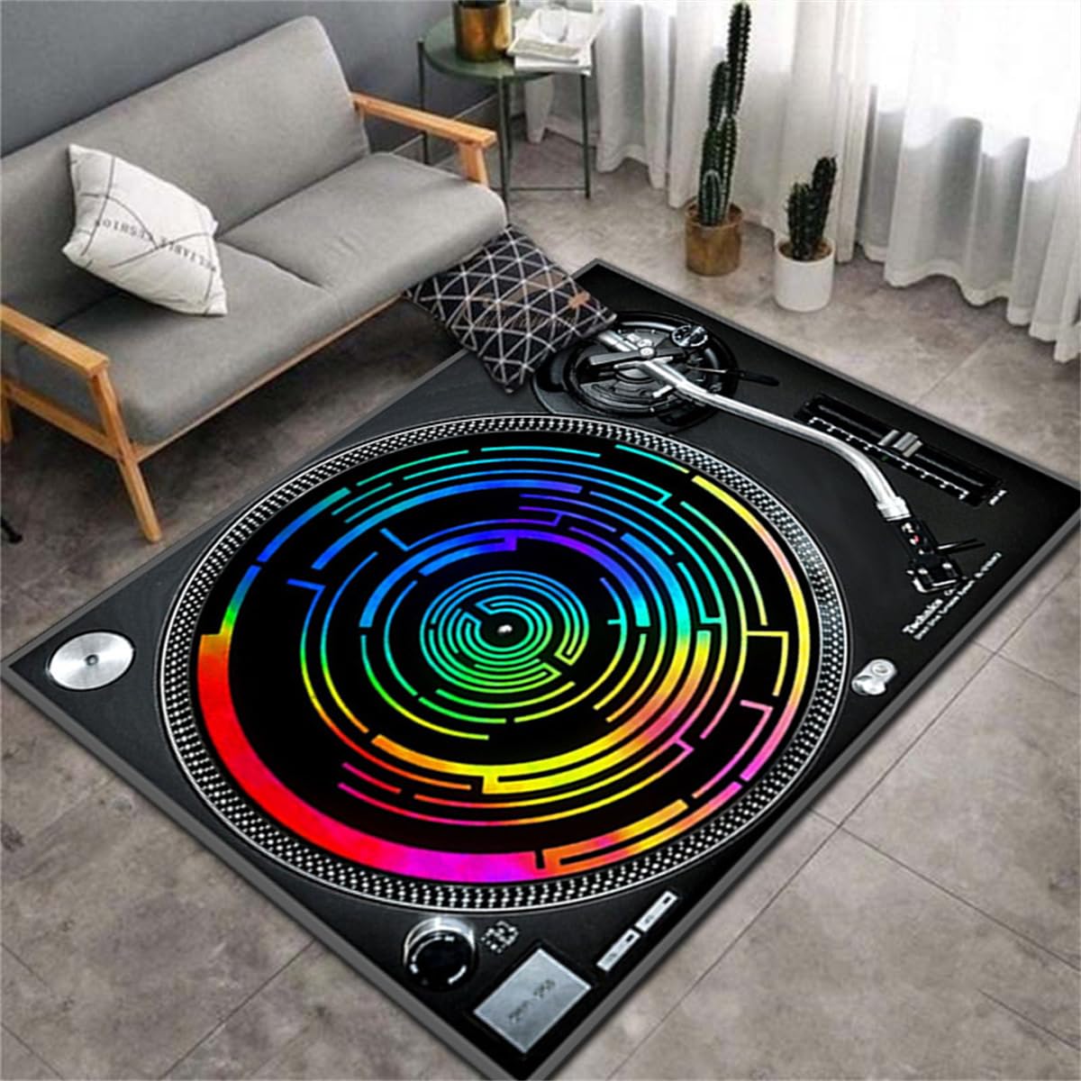 Xisnuient Colour 1 Music Cd Vinyl Record Area Rug Sofa Chair Cushion Side Throw Carpet Few Study Model Room Decorate Rugs Anti-Slip Bedside Carpets Door Mats Bath Mats Runners Floor Mats Decor (,100X200 Cm)