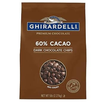Ghirardelli Chocolate Company 60% Cacao Dark Chocolate Chips, 5lb. Bag (Pack of 1)