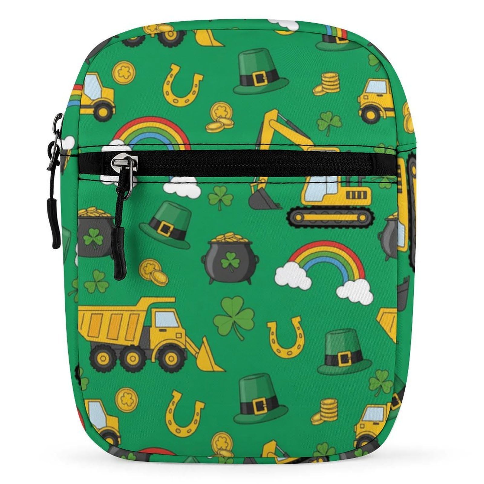 JOJOART Trucks Rainbows Hats Clover Mini Messenger Bag Small Satchel Crossbody Bag Cross Body Shoulder Bag With Adjustable