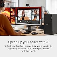 Vista 2 de Dell Tower Desktop ECT1250 - Intel Core Ultra 7-265 Processor, UHD Graphics, 32GB Memory, 1TB M.2 SSD, 3.0 SD Card Reader, Wired Keyboard and Mouse