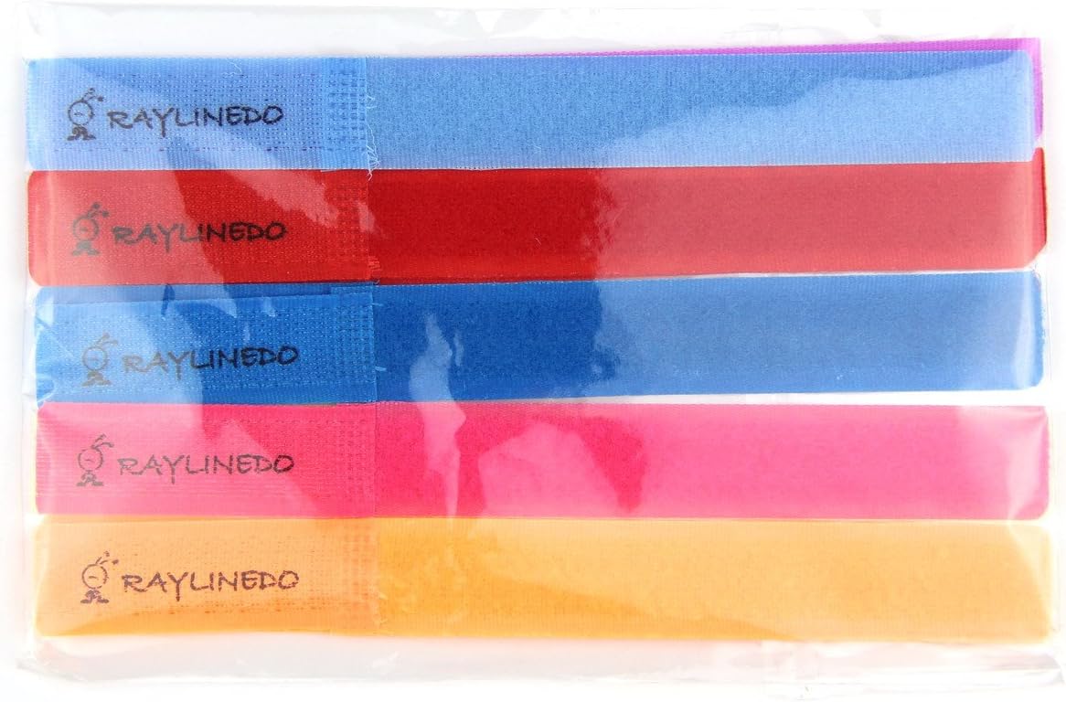 20X Hook & Loop Self-Gripping Cable Ties 20MM x 180MM In 7color RayLineDo Logo