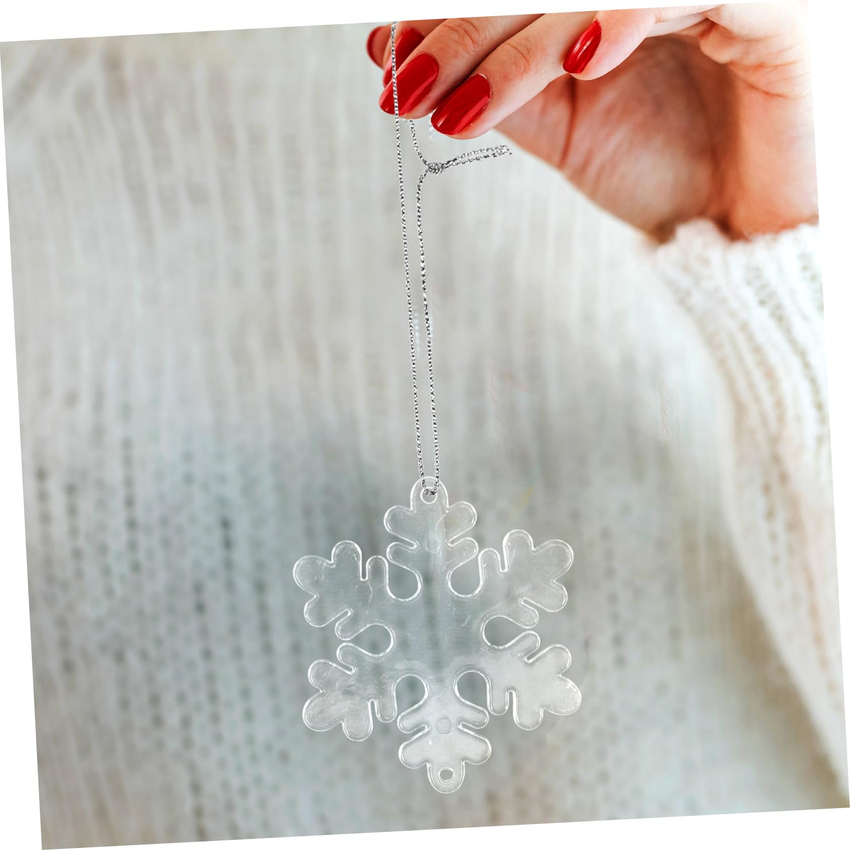 TOPBATHY 400 Pièces Flocon De Neige Transparent Pendentif Sapin De Noel Décor d'arbre De Noël Décoration De Flocon De Neige Suspendue De Noël Pendentif De e De Acrylique