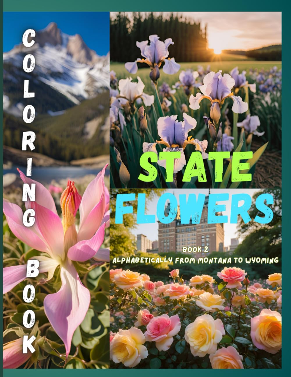 State Flowers Coloring Book: Alphabetically from Montana to Wyoming Book 2
