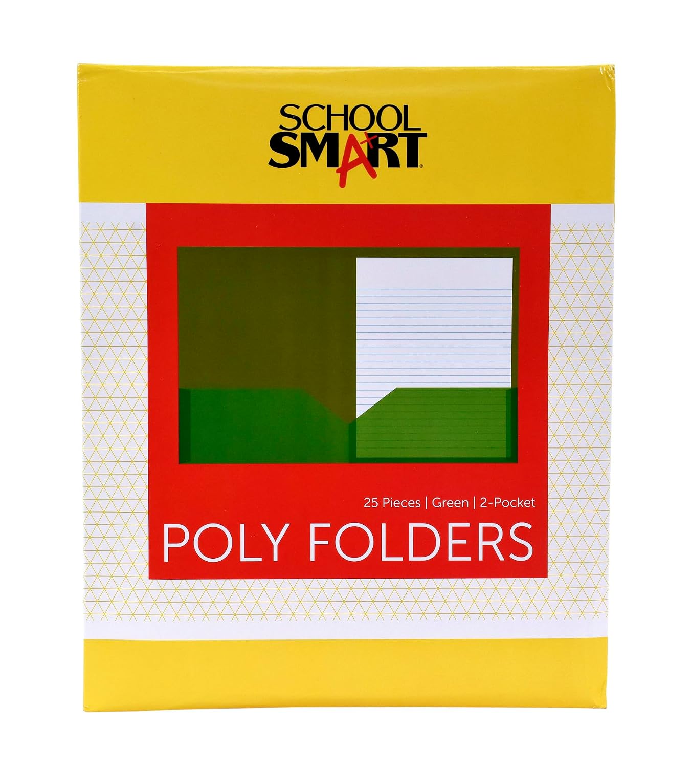 School Smart 2-Pocket Poly Folders, Green, Pack of 25