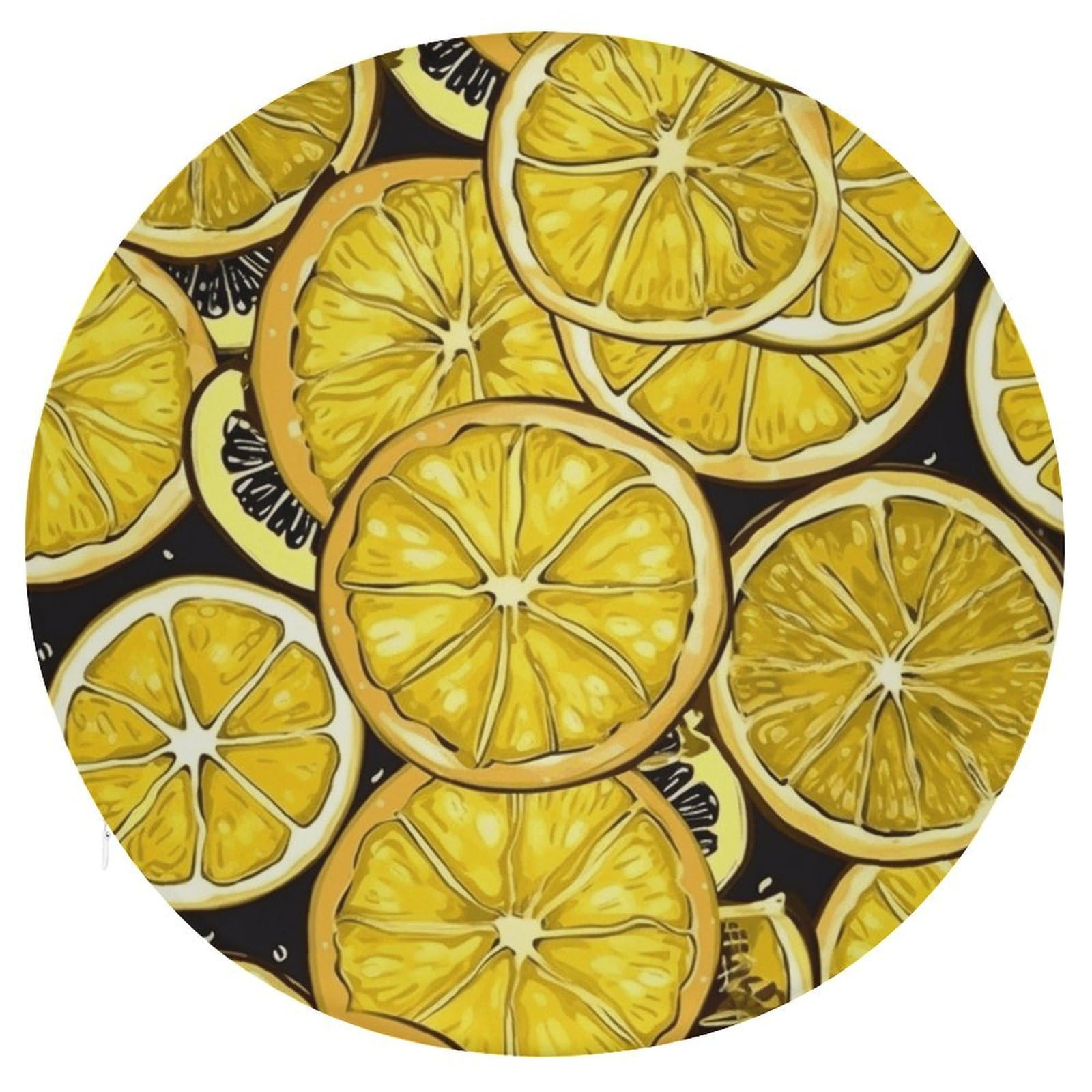 Adfgyerh Style Sliced Lemon Wallpaper Cushion Memory Foam Pillow Core，Seat Cushion Detachable Design，Chair Cushions Suitable For All Seasons, And Can Be Used In Offices, Dining Rooms, Homes, And Other Settings.
