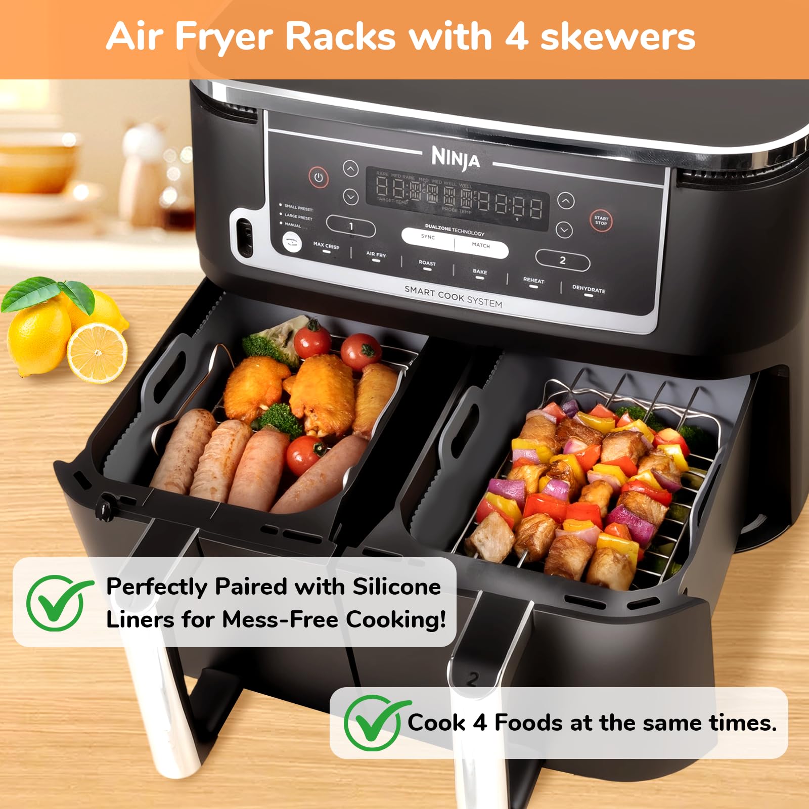 3 Pezzi Teglie Silicone per Friggitrice ad Aria, 19-23cm Contenitori Friggitrice ad Aria Accessori per Cosori 5,5L/6L/6,2L, Philips 2000 NA230 6,2L, Teglia in Silicone per Air Fryer Contenitori