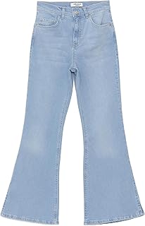 بنطلون جينز مارس فلير بقصة مستقيمة وخصر مرتفع للنساء من ال سي وايكيكي