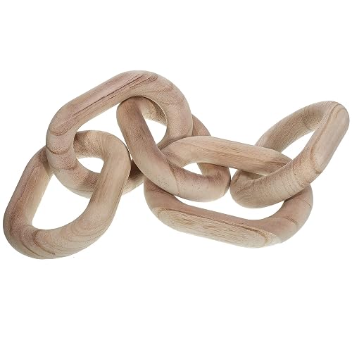 Jetec 5 Wooden Chain Link Decor Farmhouse 21x4 Inch, Wood