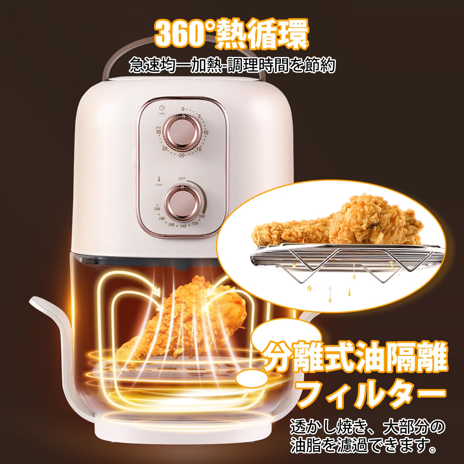 ノンフライヤー 220℃ 360°空気循環 Amazon.co.jp: ノンフライヤー 8L大容量 電気エアフライヤー