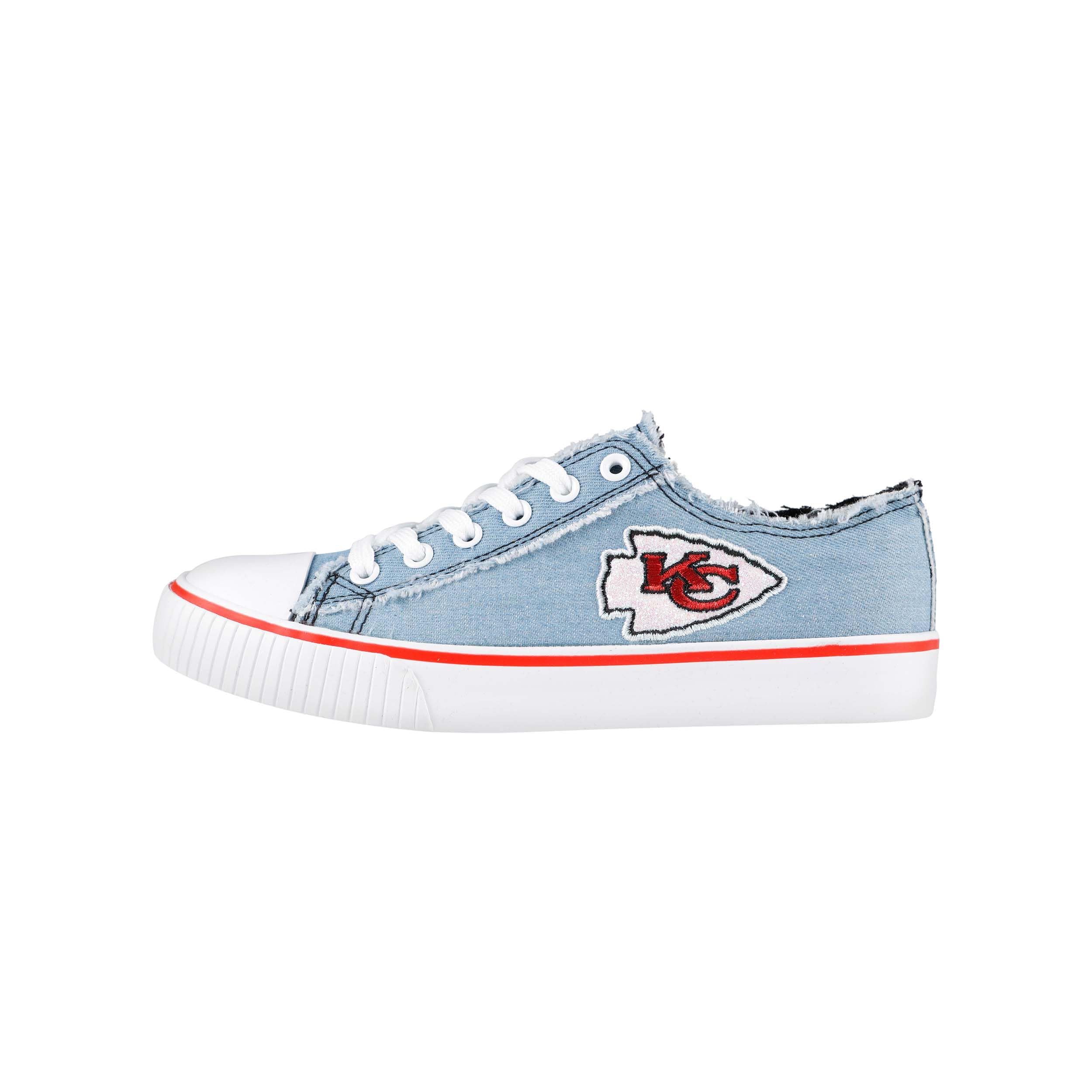 FOCO NFL Womens NFL Denim Team Logo Ladies Fashion Low Top Canvas Sneakers Shoes