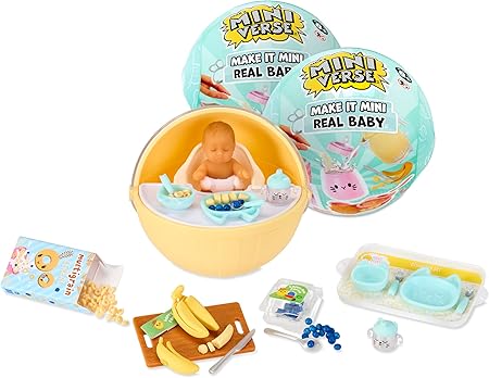 Make It Mini Real Baby Make It Mini Baby Food (2 Pack) Mini Collectibles - Blind Pack, DIY, Realistic Miniature, Playset, Bottles, Replica Food, Collectors, Girls Toys, Gifts 8+, NOT Edible