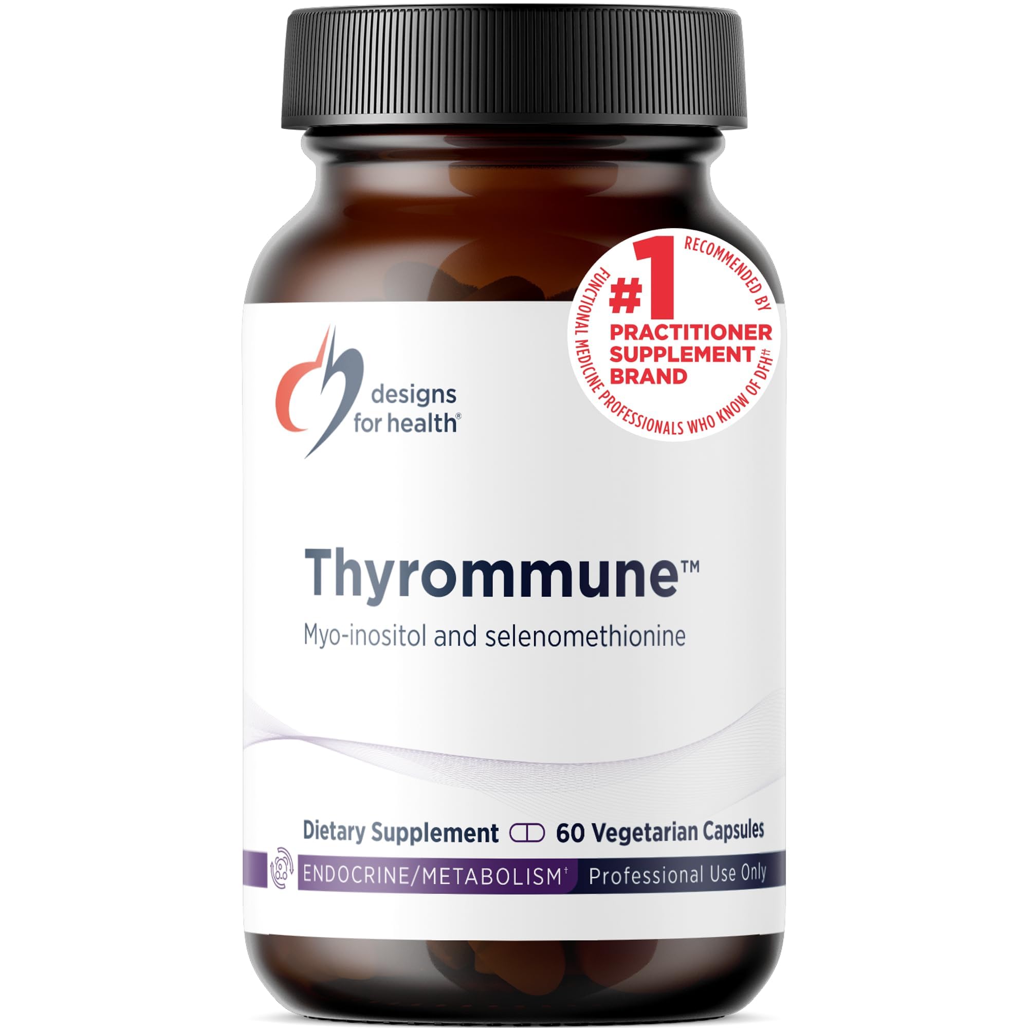Designs for Health Thyrommune - Thyroid Support Supplement with Selenium (Selenomethionine) + Myo-Inositol - Vegan & Gluten-Free (60 Capsules)