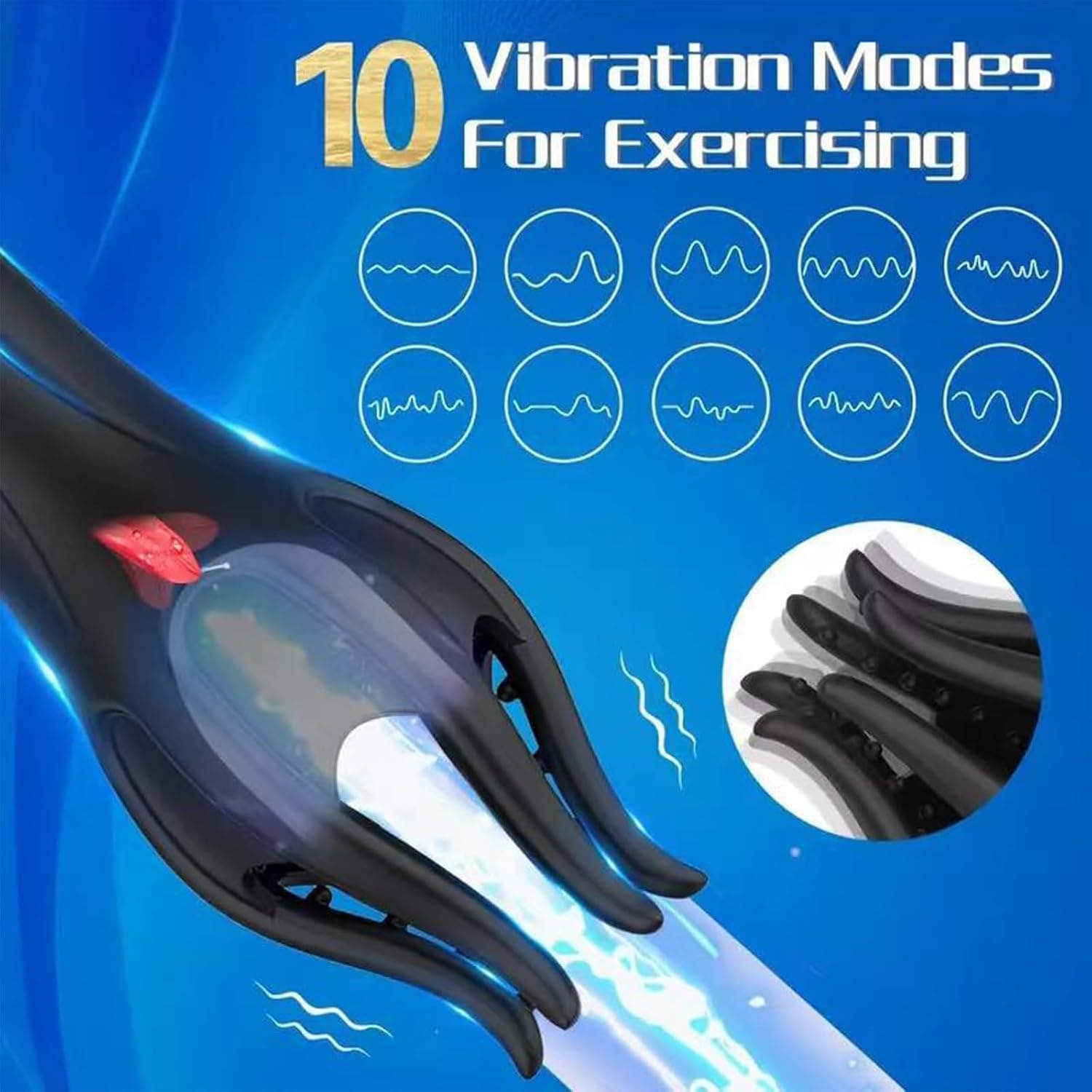 Dispositivo de terapia de onda novedosa para hombres, confianza, disfrutar de resistencia duradera y control completo,1pcs