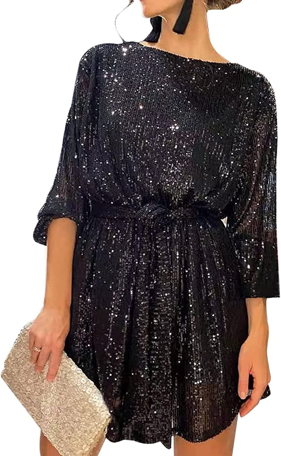 Robe de cocktail à paillettes doublée pour éviter les irritations - 4