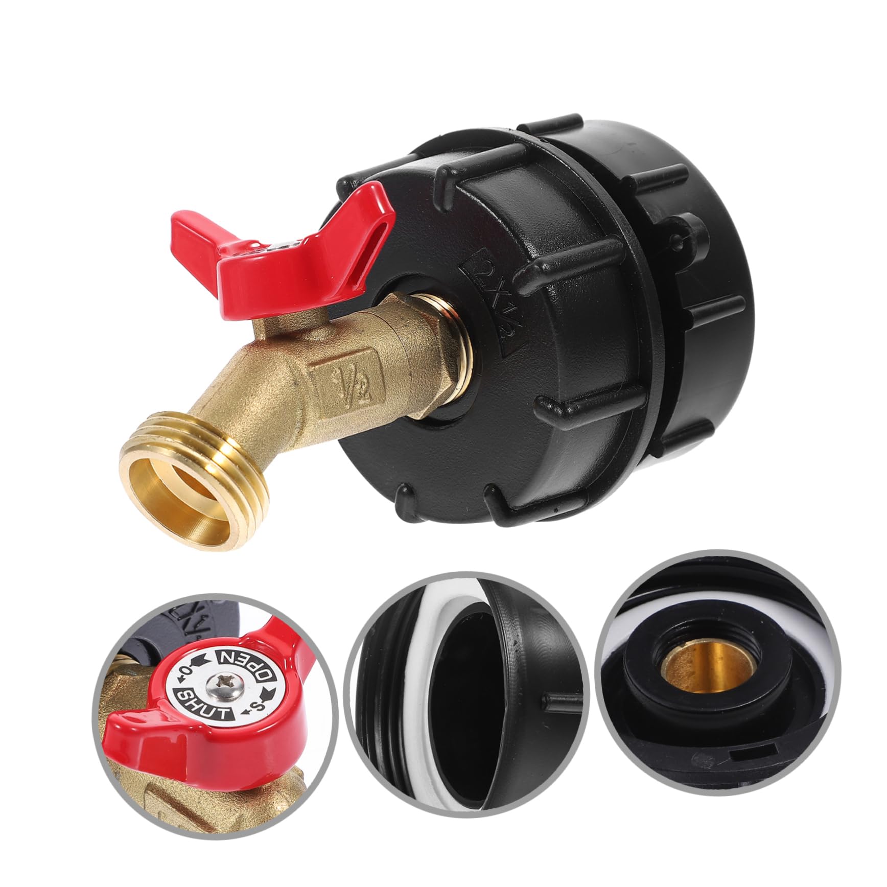 Yardwe 4pièces Adaptateur IBC avec Robinet Laiton pour Cuve De Raccordement Facile Tuyau De Jardin Accessoire Pratique pour Réservoir IBC