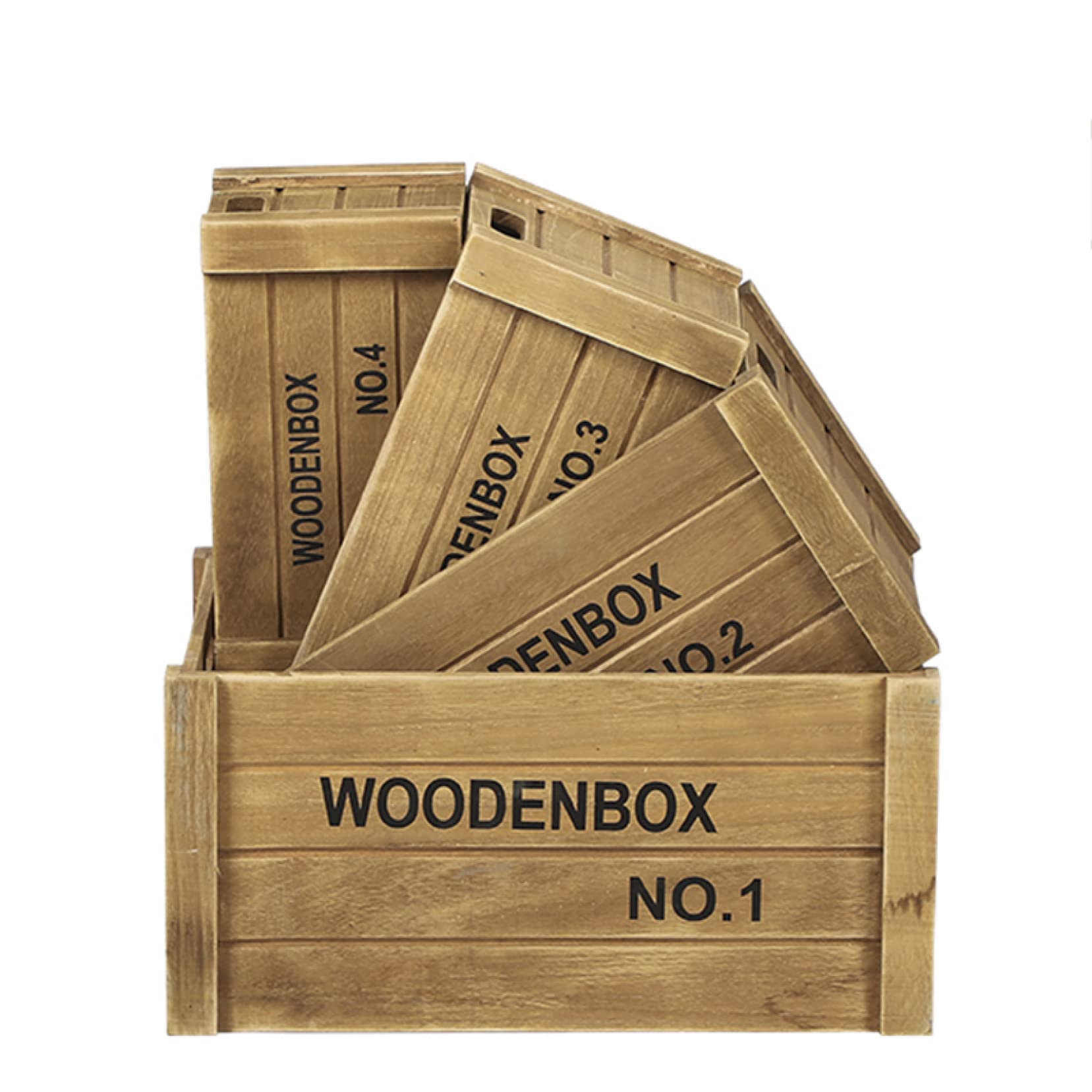 Amazon｜収納ボックス 木製ボックス 木箱 ヴィンテージ ウッドボックス