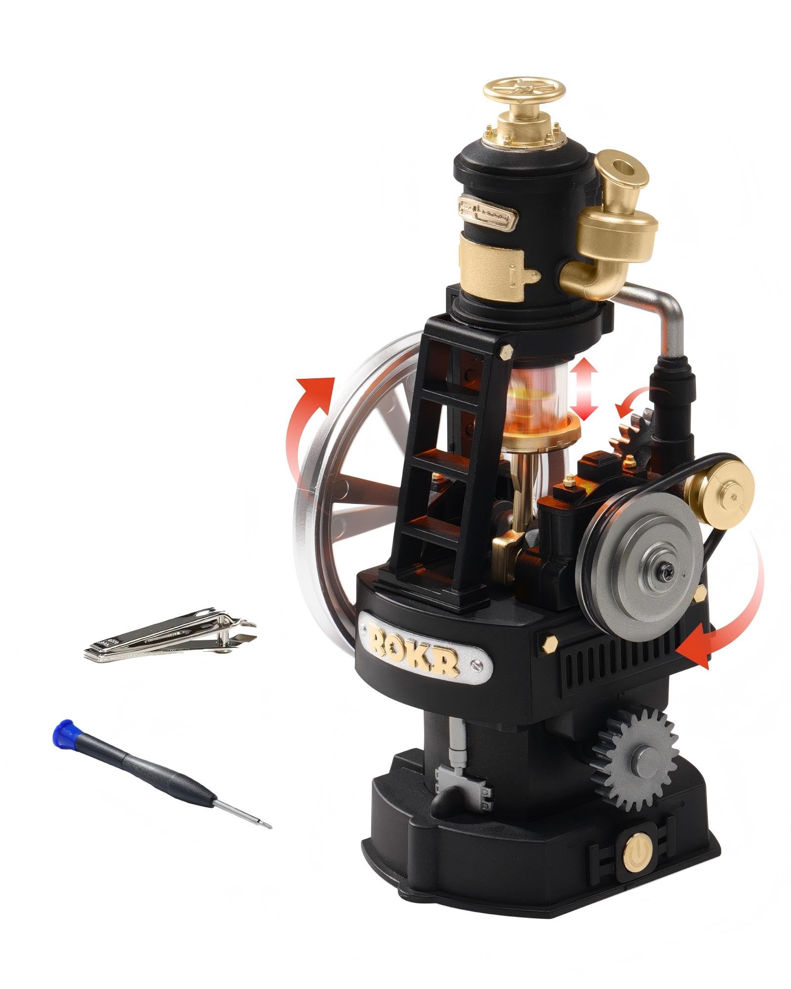 ROKR 3D Puzzle Plastic Mechanical 3D Model Kits for Adults to Build, DIY Crafts Gifts, Industrial City (Thermo Engine), CGM03