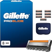 Gillette Proglide Men's Razor Blades 8 Original Replacement Blades Black Wet razor 2 x lubricating strips before and after the blades for incredible thoroughness and comfort