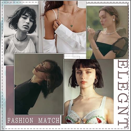 Miniatura 7 de Gargantilla de tenis con circonita cúbica, gargantilla con colgante de cruz de circonita cúbica, collar de tenis con cadena de cristal brillante,