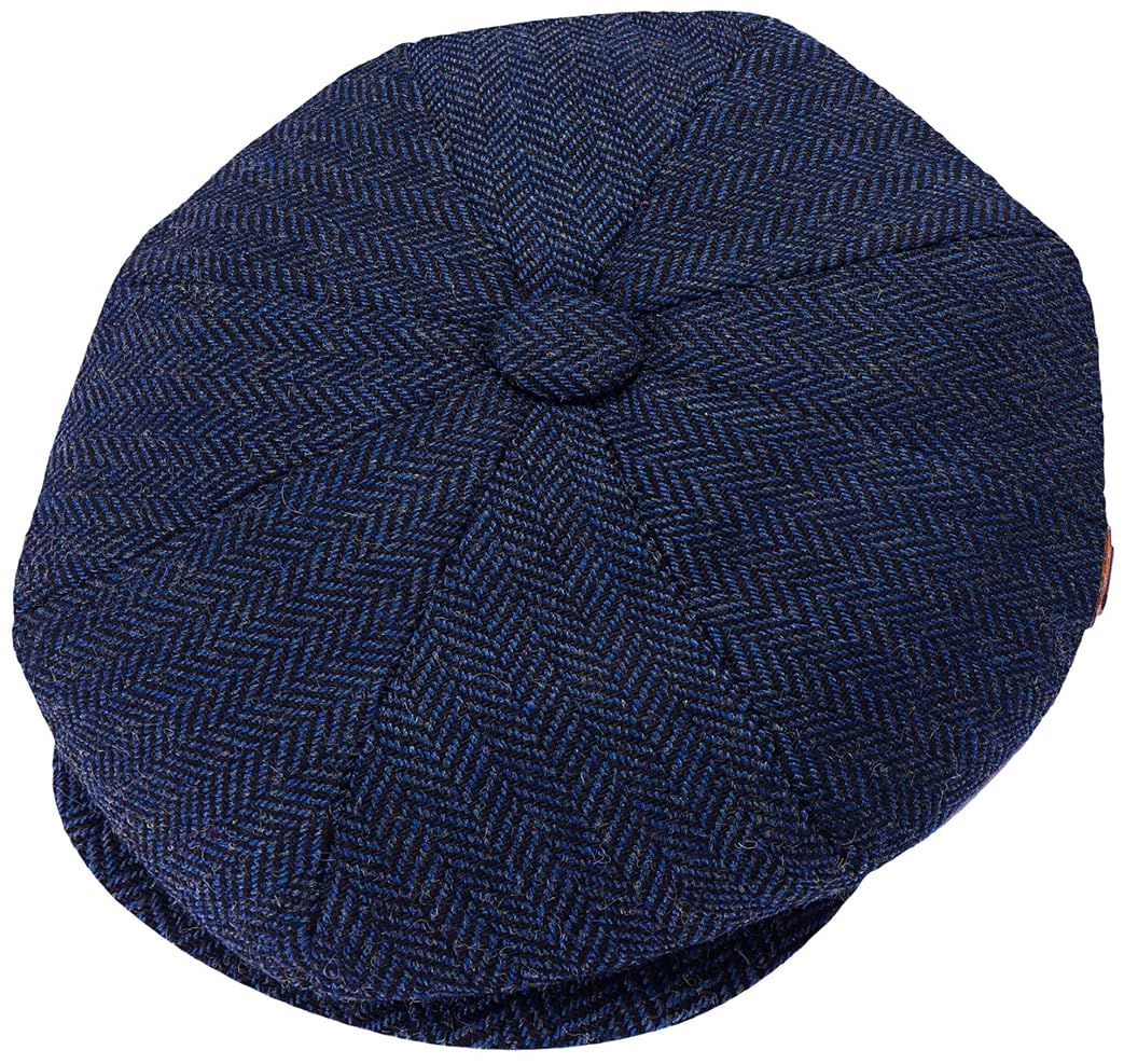 Cappellini piatti da uomo UK 8 pannelli Peaky Flat Baker Boy Cappelli in lana - Gatsby Tweed Tessuto di lana stile Newsboy Donna Baker 1920s Cappello piatto da uomo tinta unita a spina di