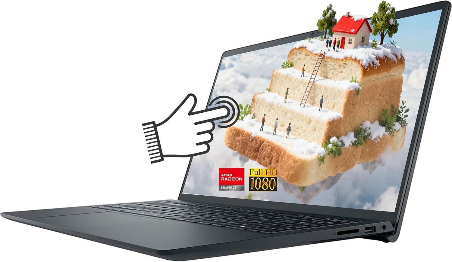 Dell Laptop Inspiron 15 3000 Touchscreen Laptop 15.6" FHD, AMD Ryzen 5 7530U Up to 4.5Ghz, 8GB RAM 1TB SSD, AMD Radeon, WiFi, BT Windows 11