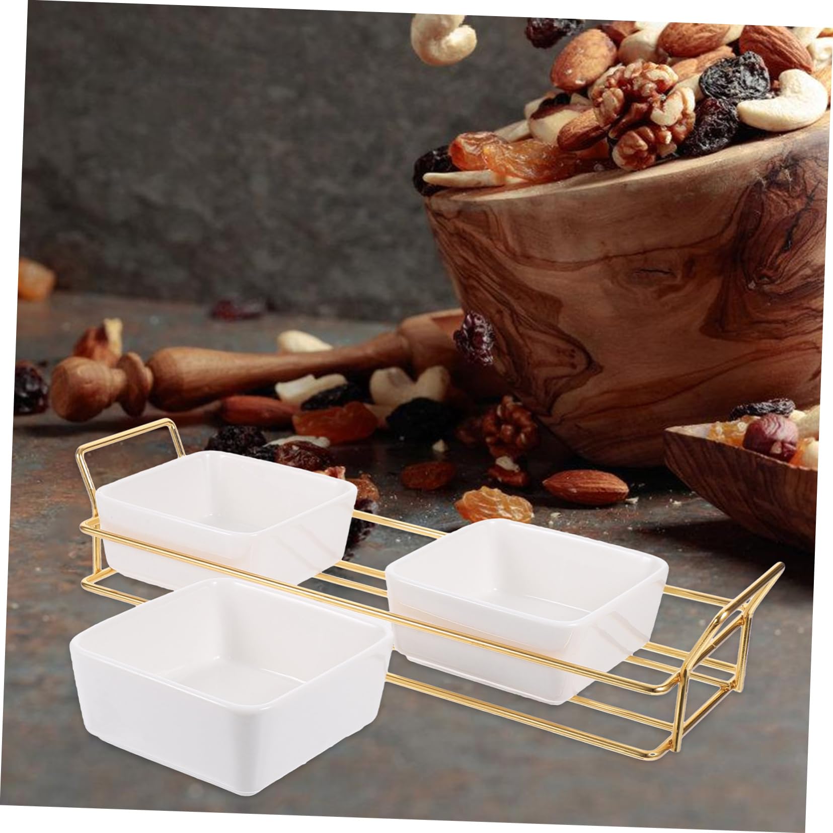 Cabilock Vassoio per Dolci e Snack in Ferro Coperchio Piatto da Portata per Frutta, Noci e Caramelle per Cucina e Feste Resistente alla Deformazione e Sbiadimento