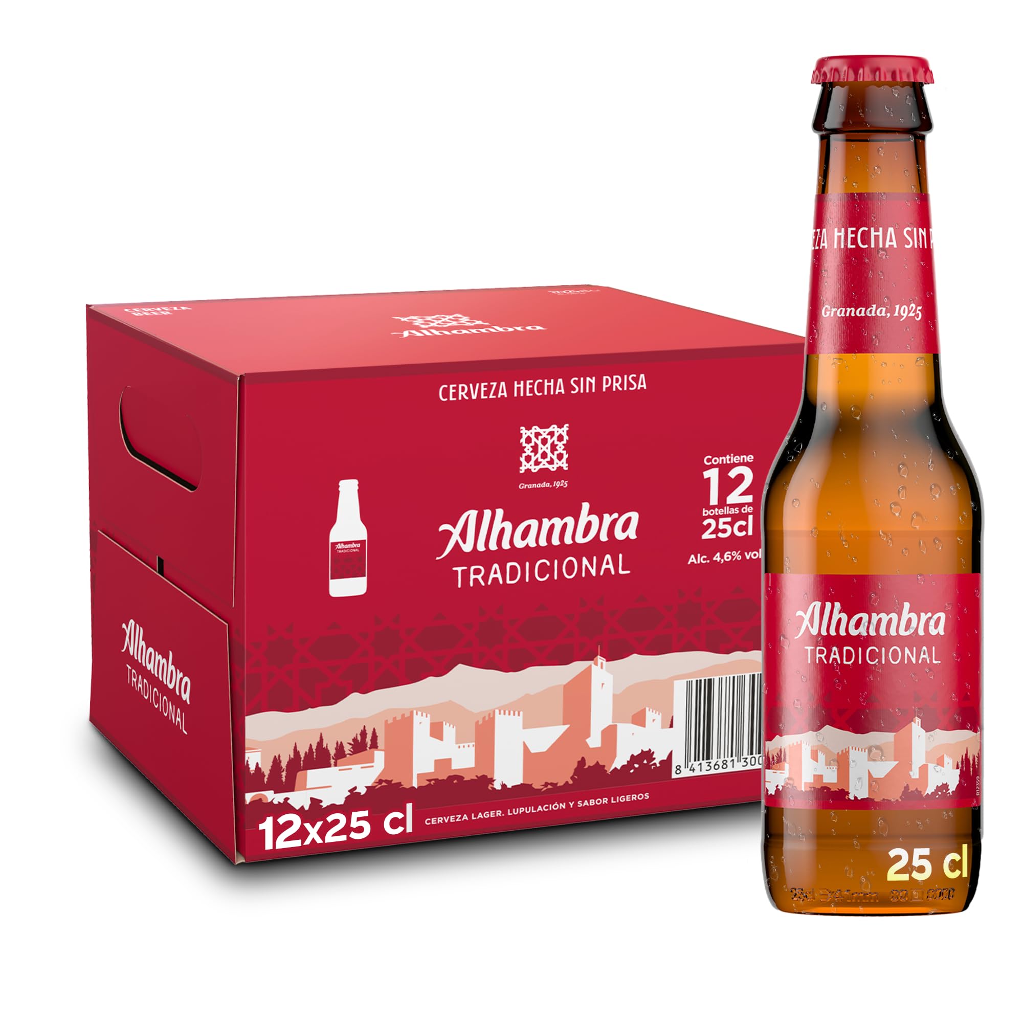 Alhambra Tradicional Cerveza - Paquete de 12 x 250 ml - 3000 ml