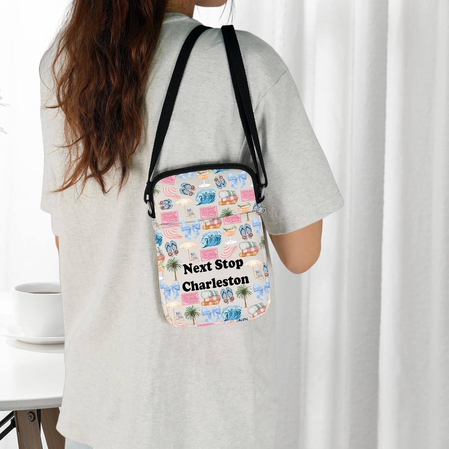 JXGZSO Charleston Travel Gift Next Stop Charleston Makeup Bag Bachelorette Gift South Carolina City Trip Gift Traveler Merch (Next Stop Charleston Crossbody) image 3