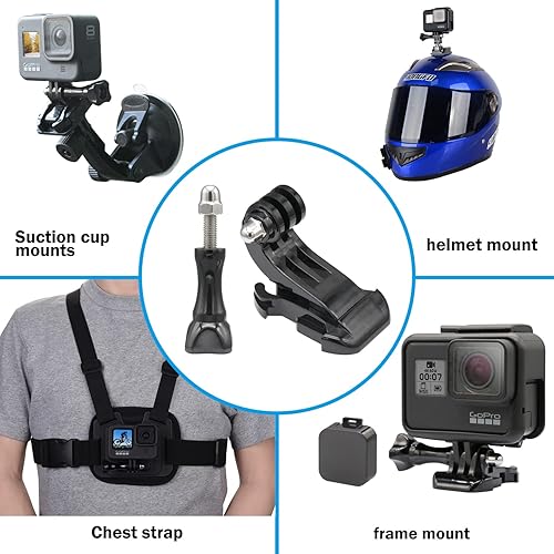 Miniatura 6 de Haoyou Kit de montaje de hebilla de gancho en J resistente a la corrosión compatible con GoPro, montaje de gancho en J de superficie vertical y