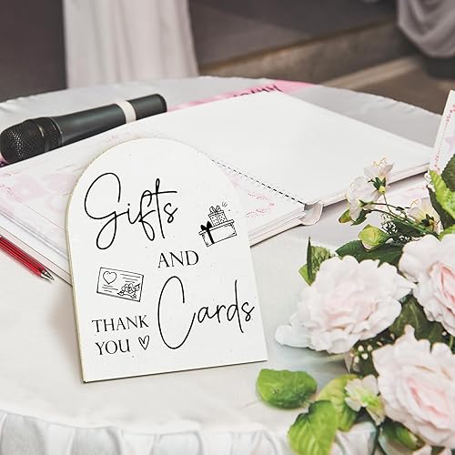 Miniatura 2 de Letrero de tarjetas y regalos para decoración de boda, mesa de regalo, letrero de arco de madera, letrero de agradecimiento, letreros de boda para