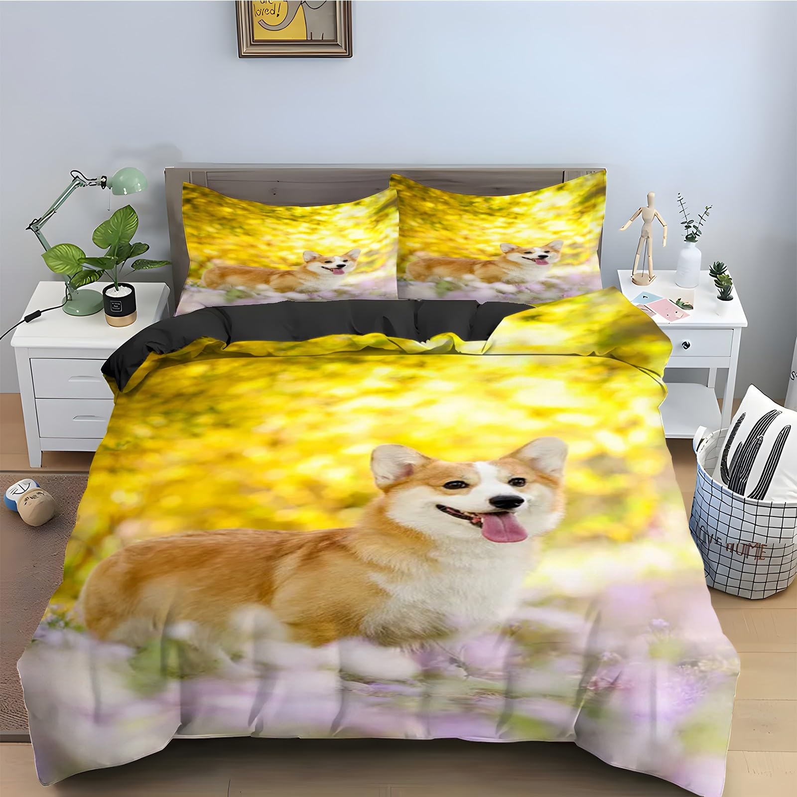 Housse de couette 240 x 260 Corgi finie la couette qui glisse grâce au zip invisible