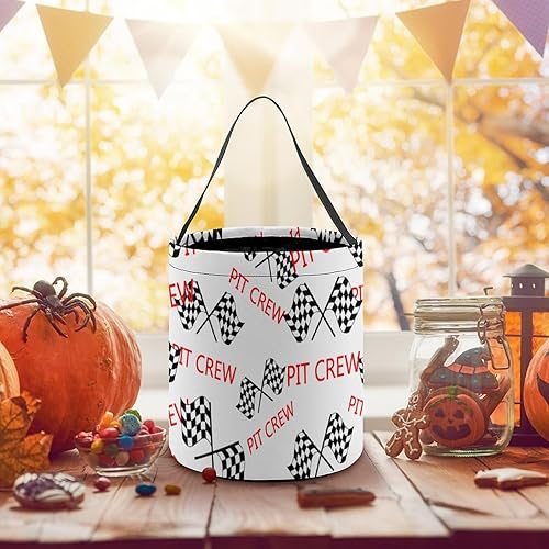 Miniatura 5 de Banderín de Halloween con bandera a cuadros para auto de carreras, bolsa reutilizable con asa para fiestas