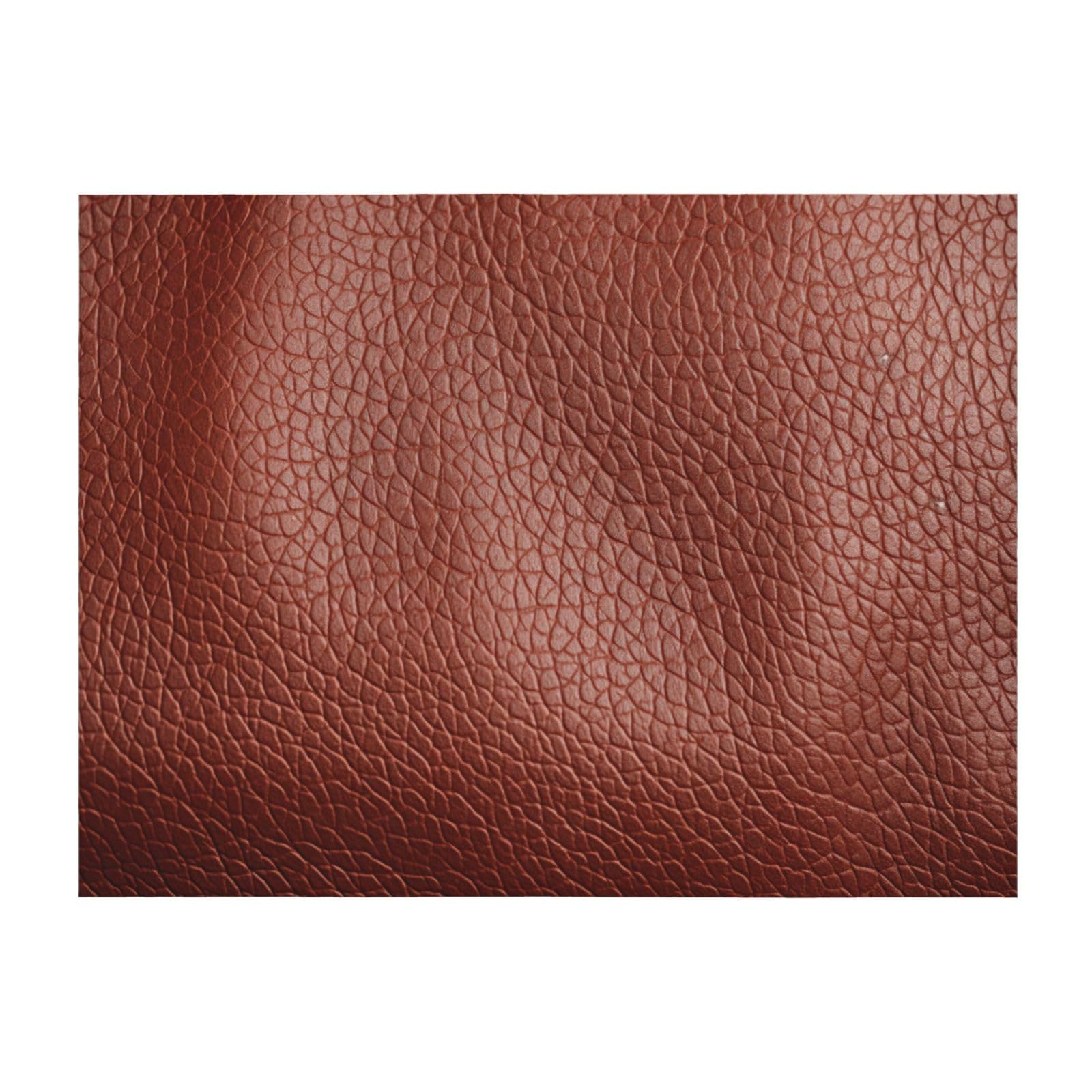 Couverture légère en cuir de vache marron pour lit et canapé