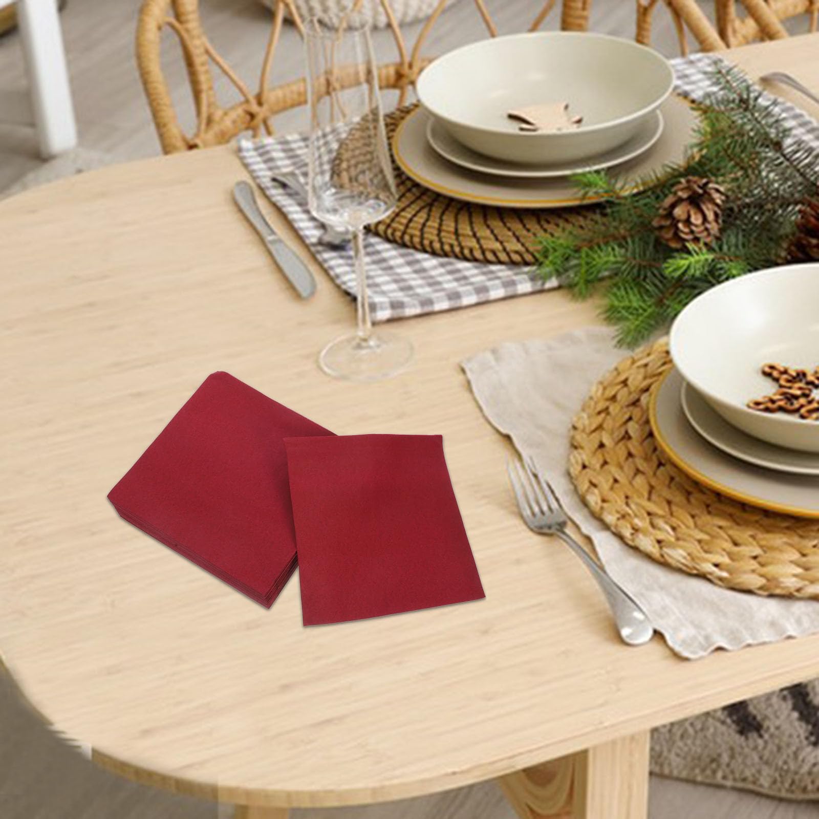 Gatuida 50 Servilletas de Papel Desechables Rojas para Fiestas y Bodas, de Pulpa de Madera, Absorbentes y Cómodas para Uso en Eventos y Cenas