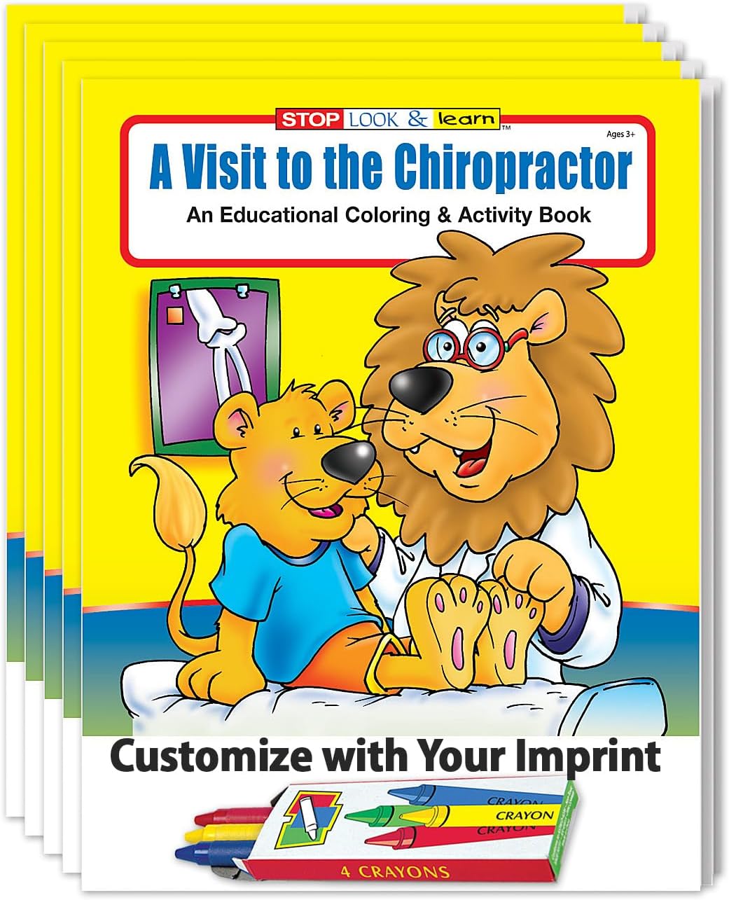 ZOCO – A Visit to the Chiropractor's Office – Educational Coloring Books (50 Bulk Pack, Without Crayons) – Chiropractor Supplies – Activities for Kids