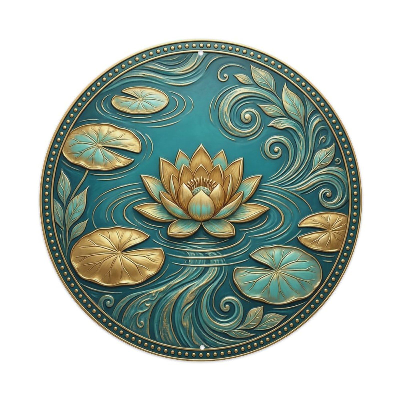 Vintage Namaste Water Lily Serenity Flower Zen Yoga Metal Tin Sign