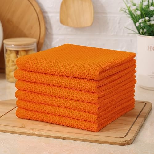 Miniatura 650 de Kitinjoy - Paños de cocina 100% algodón, paquete de 6 paños de cocina ultra suaves y absorbentes para secar platos, toallas de cocina de secado